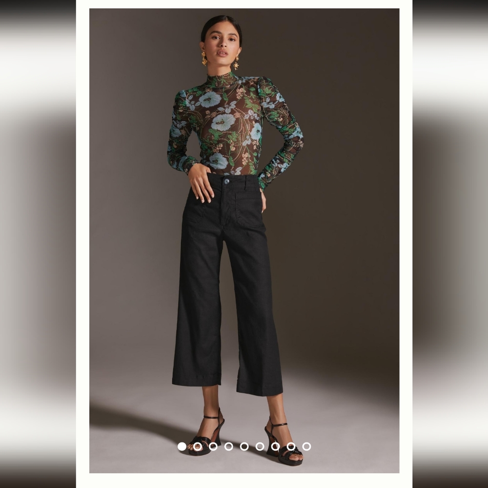 Maeve Black Wide-Leg Pants